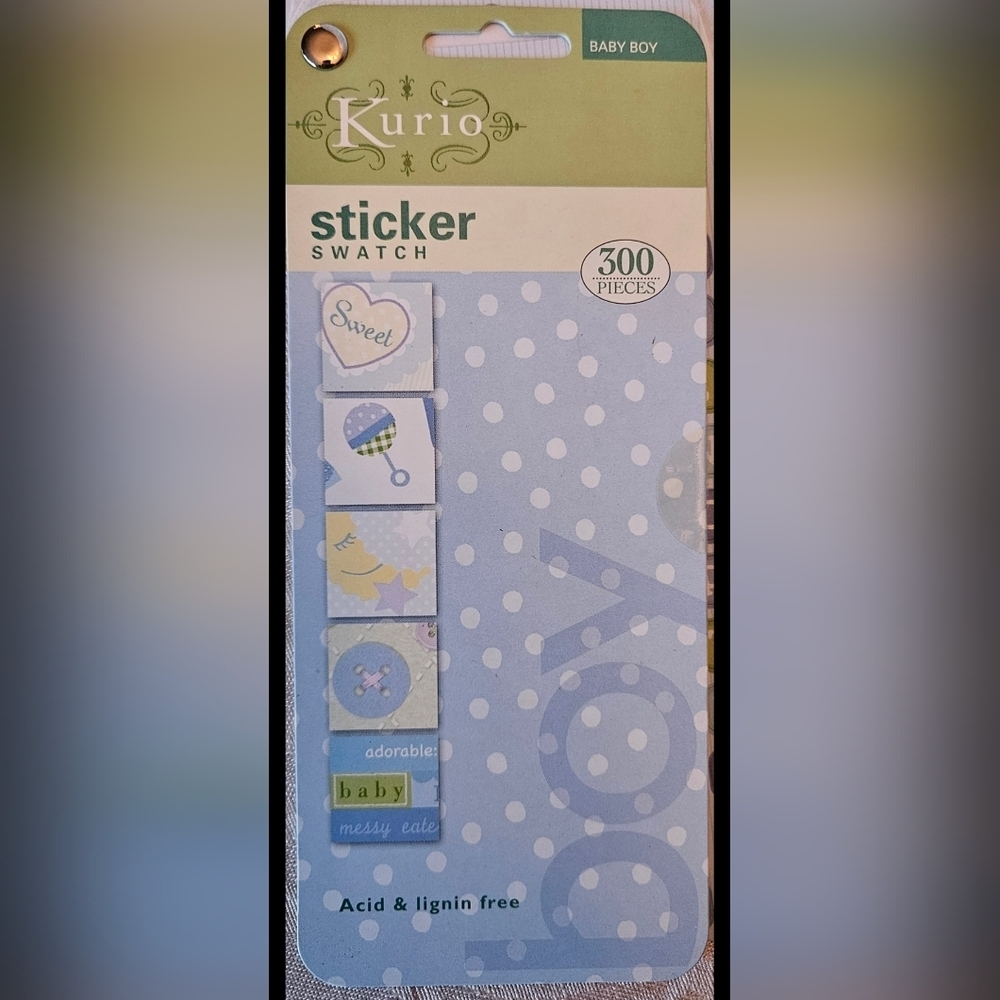 Kurio Baby Boy Stickers, 300 Stickers Per Book, Acid and Lignin Free